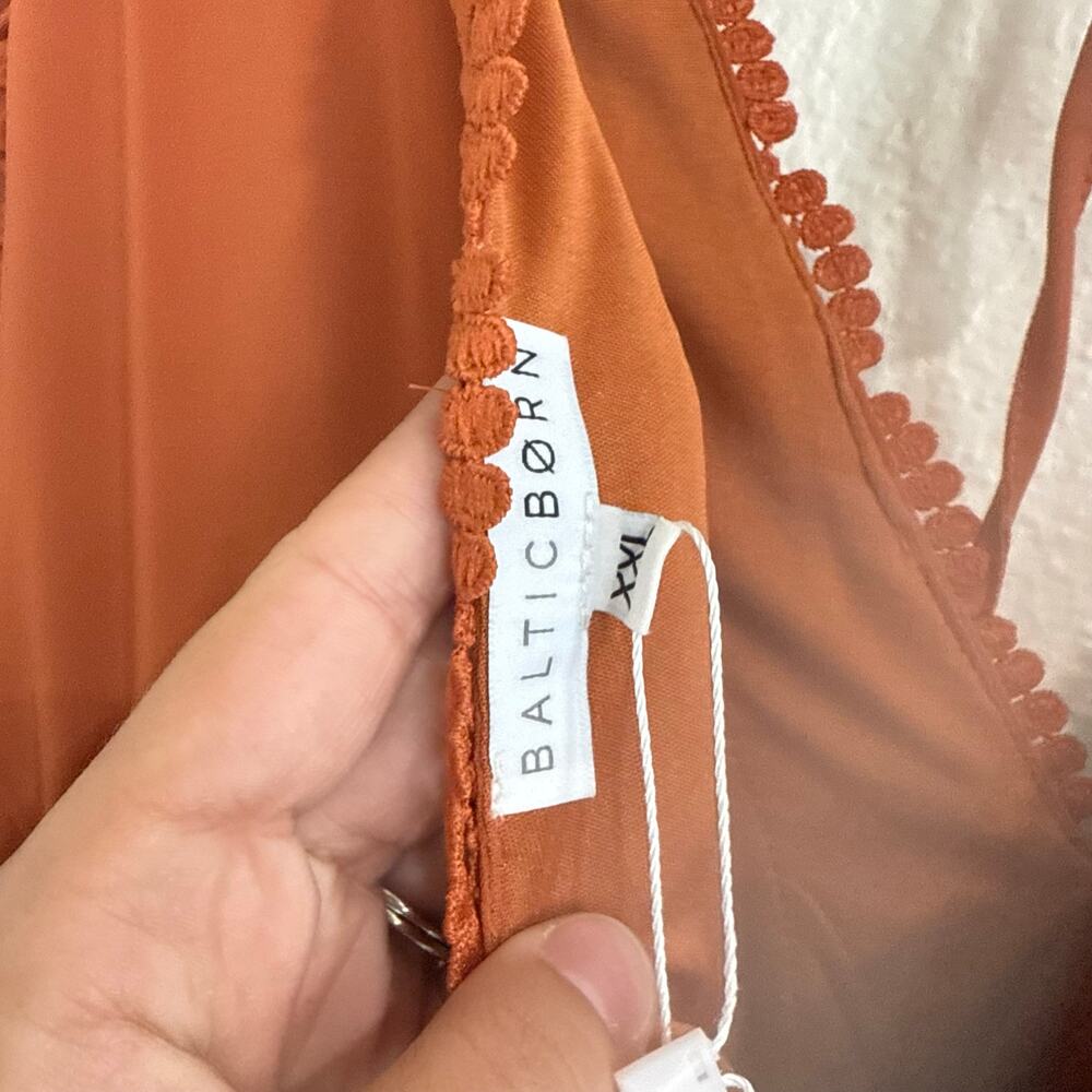 NWT Baltic Born Jasmine Rust Orange Ruffle Tiered Boho Maxi Dress Size XXL - Picture 7 of 9